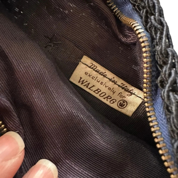 Walborg vintage Made in Italy small crochet blue purse - Picture 3 of 4